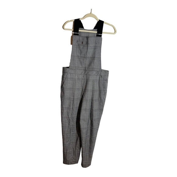 Kit and Ace Pants - Kit and ace black and white plaid jumpsuit overalls